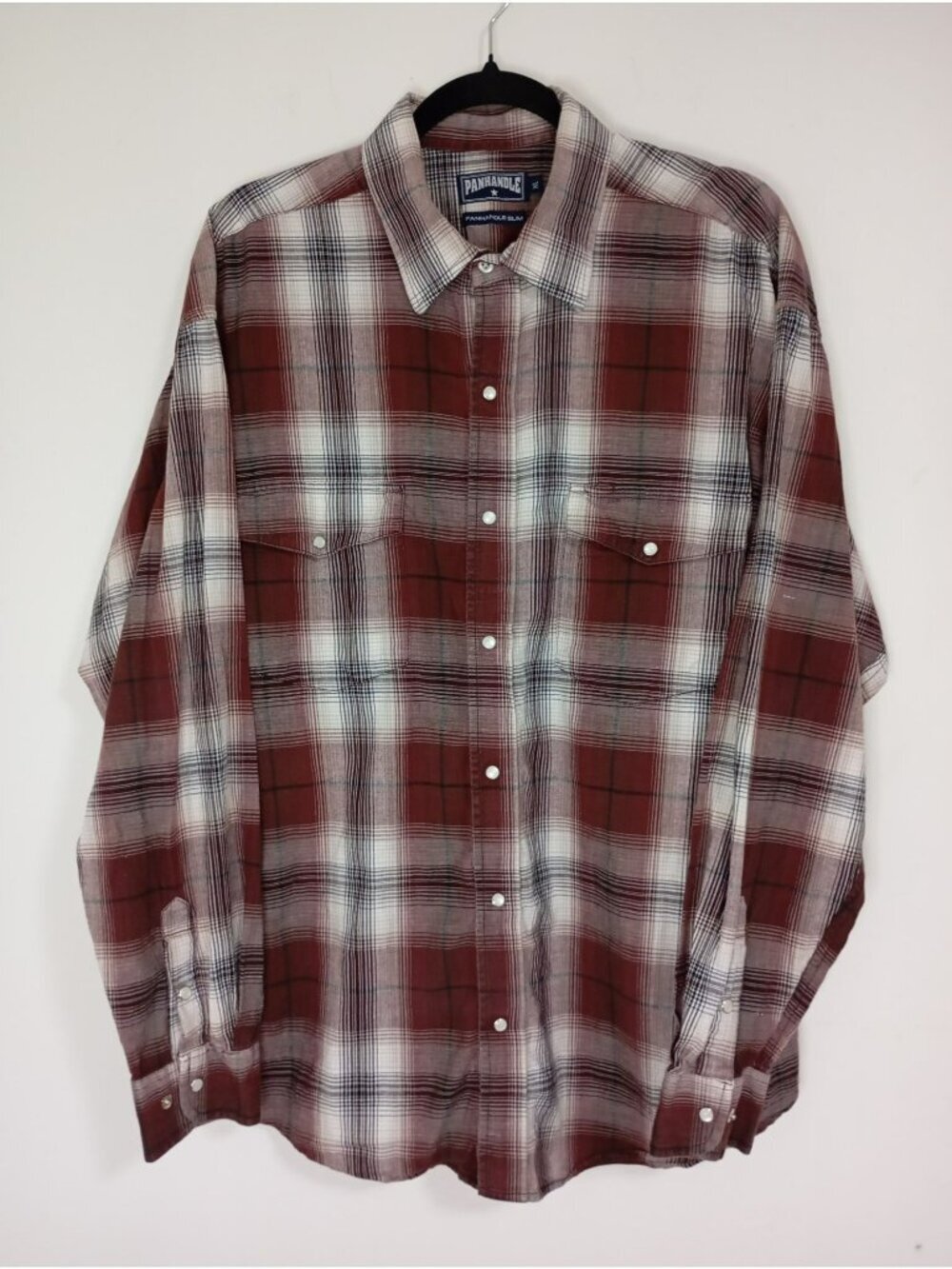 Panhandle Slim Mens XL Western Plaid Snap Button Shirt Lightweight Casual Wear